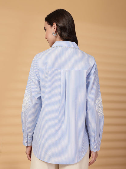 Gipsy Blue Striped Cotton Shirt