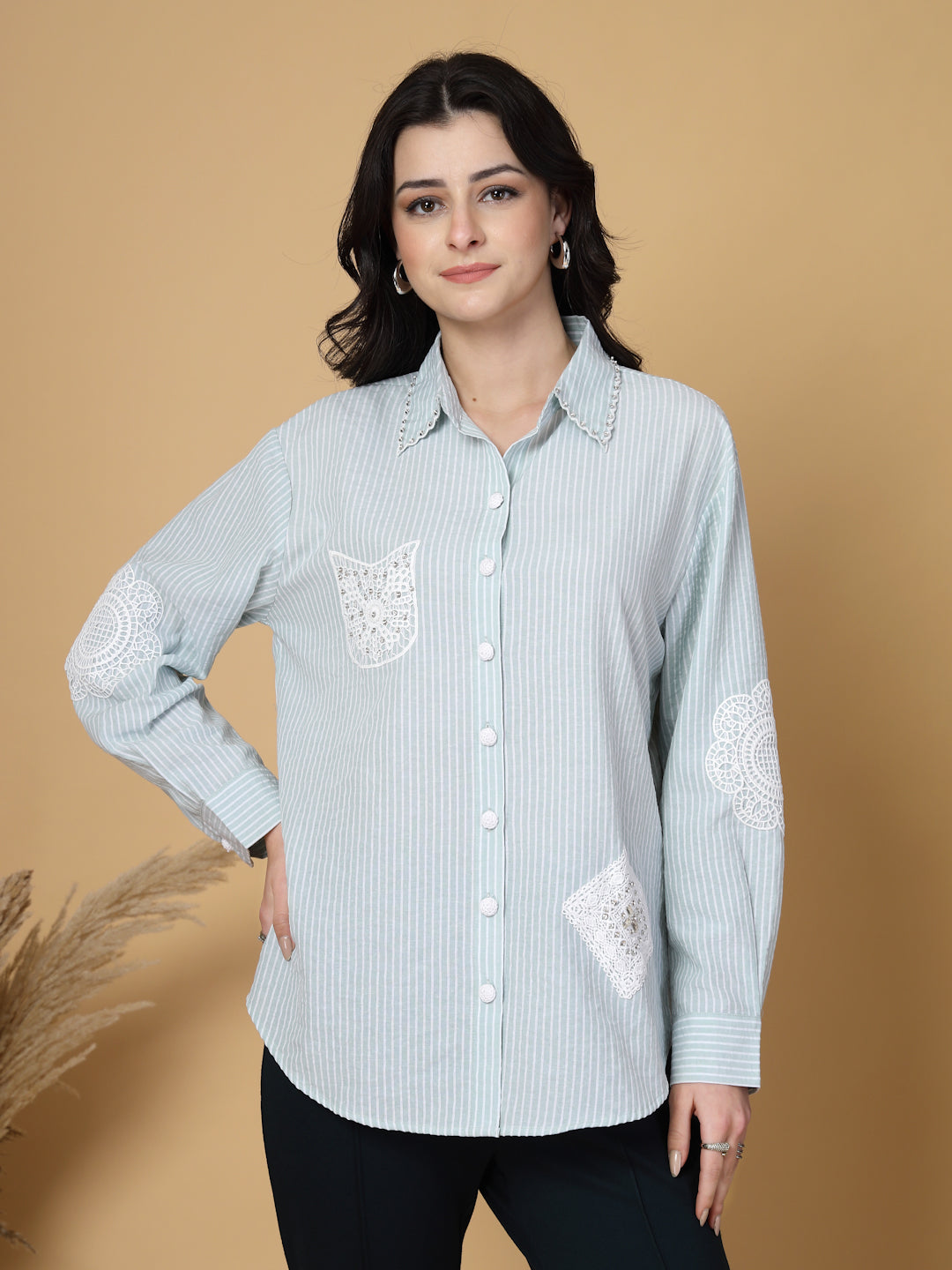 Gipsy Sage Cotton Striped Shirt