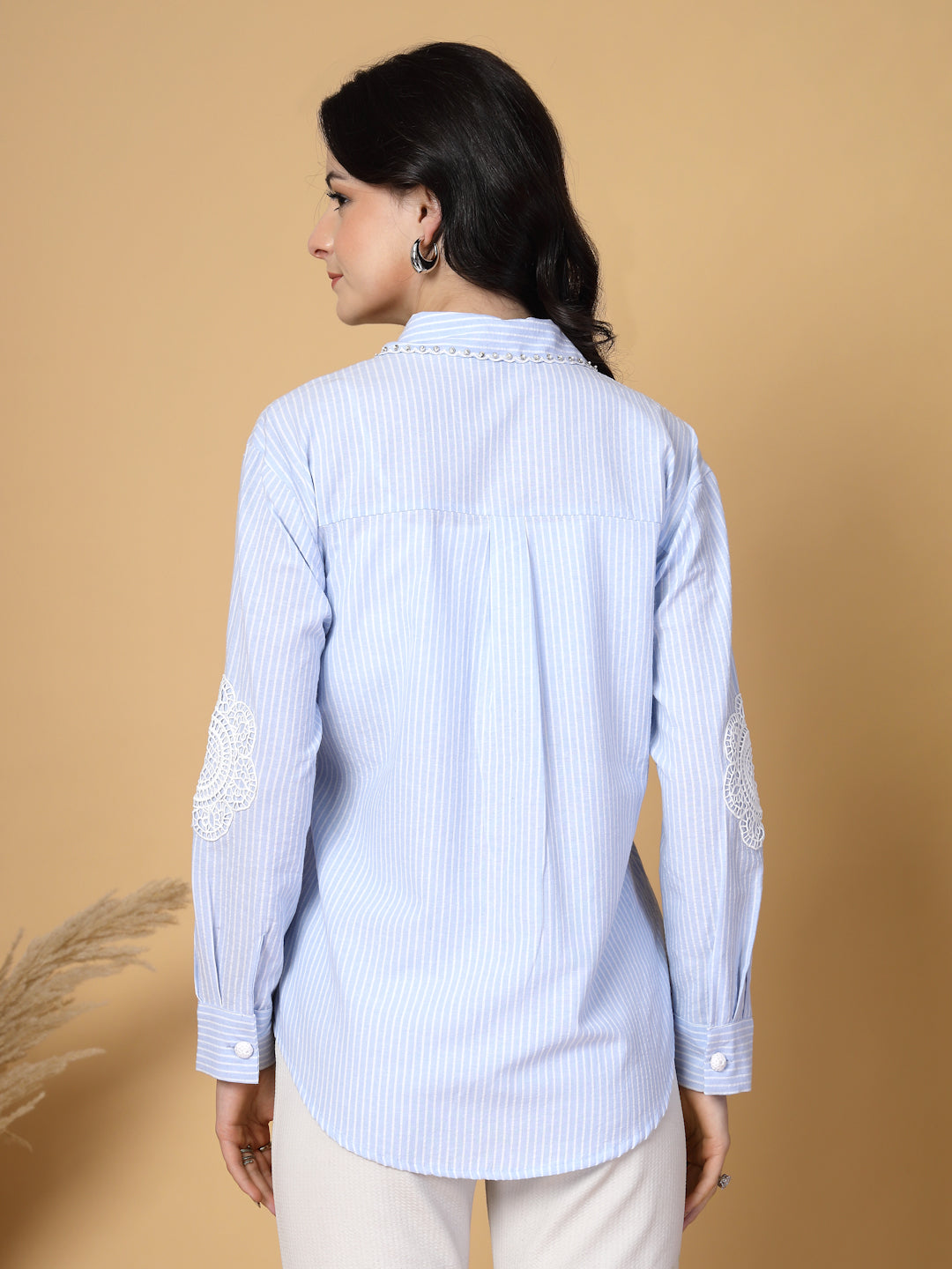 Gipsy Sky Blue Cotton Striped Shirt