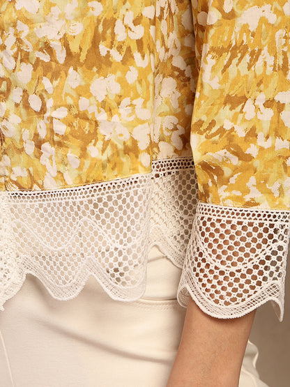 Gipsy Yellow Printed Cotton Shirt