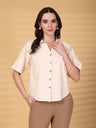 Gipsy Natural Plain Cotton Shirt
