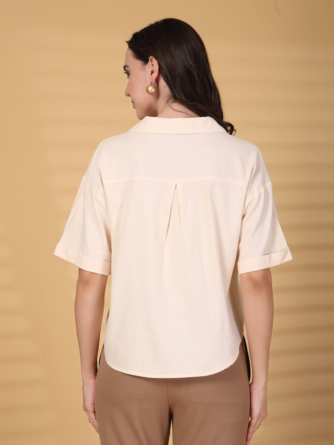 Gipsy Natural Plain Cotton Shirt