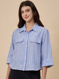 Gipsy Blue Stripe Poly Viscose Shirt