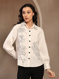 White Embroidery Cotton Shirt