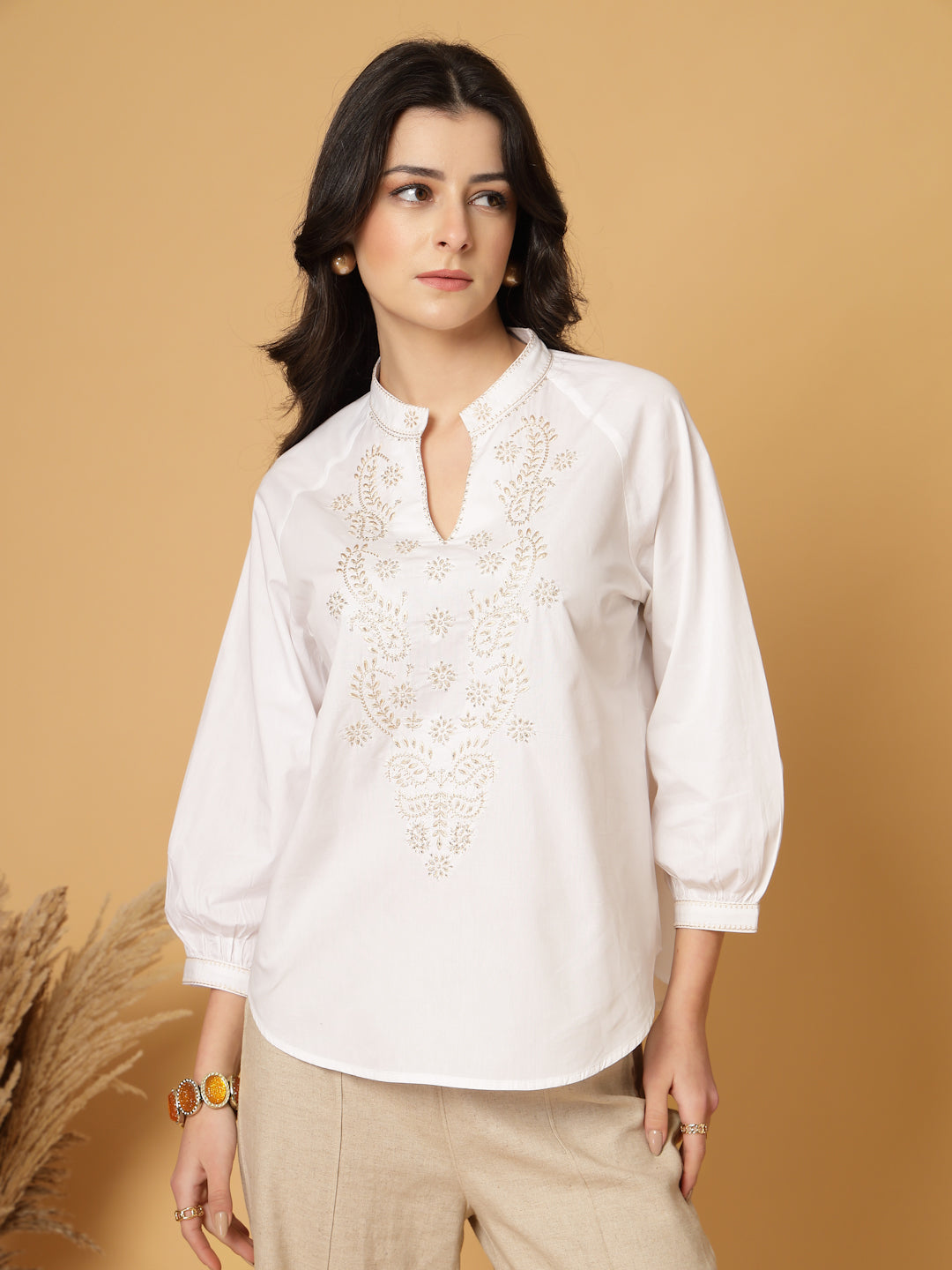 Gipsy White Embroidery Cotton Tunic