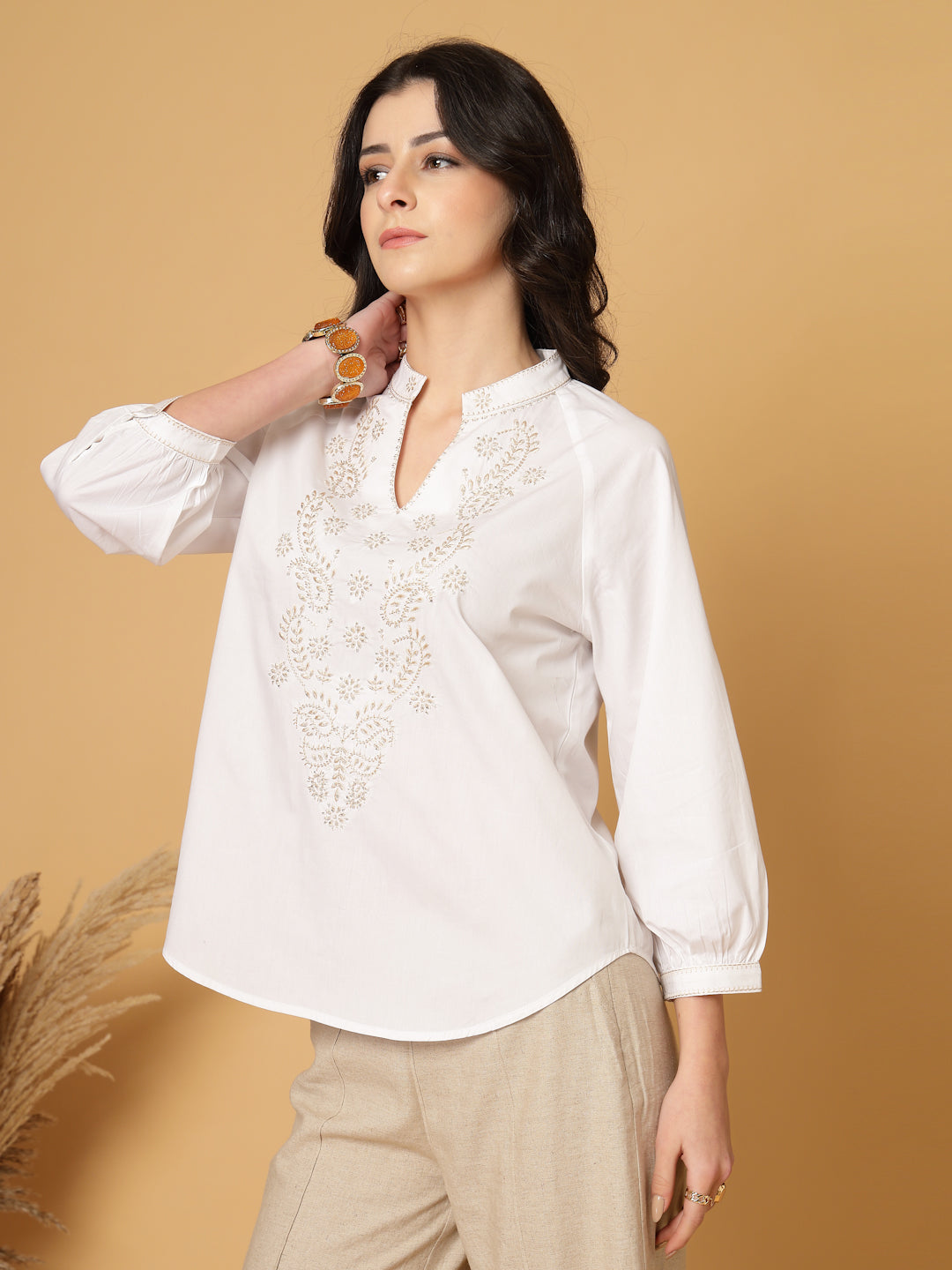 Gipsy White Embroidery Cotton Tunic
