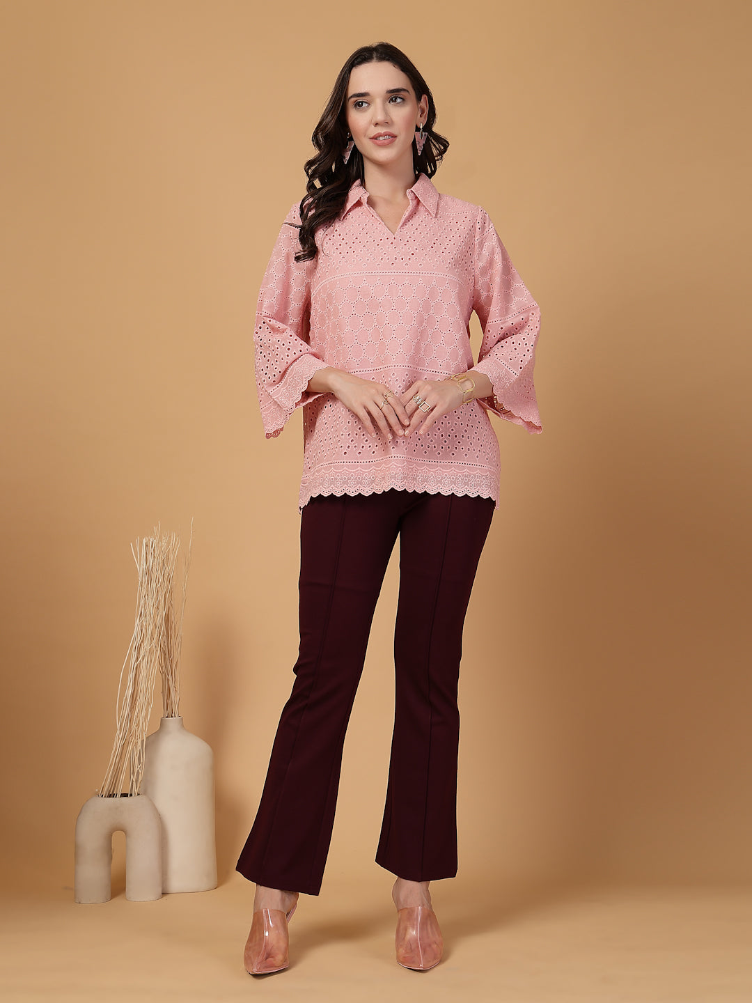 Gipsy Dusky Pink Cotton Schiffli Tunic