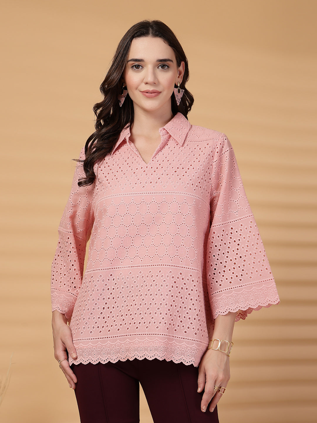 Gipsy Dusky Pink Cotton Schiffli Tunic