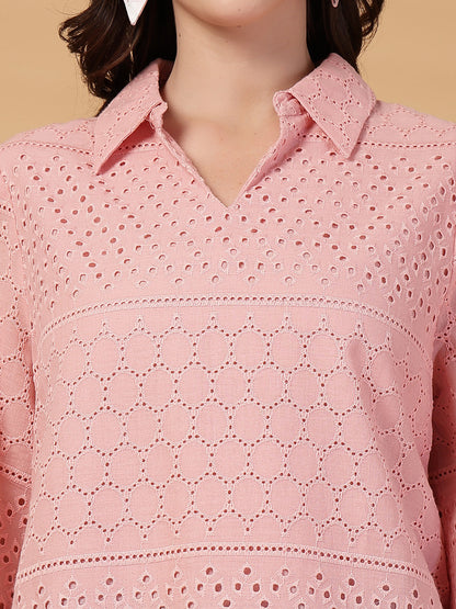 Gipsy Dusky Pink Cotton Schiffli Tunic