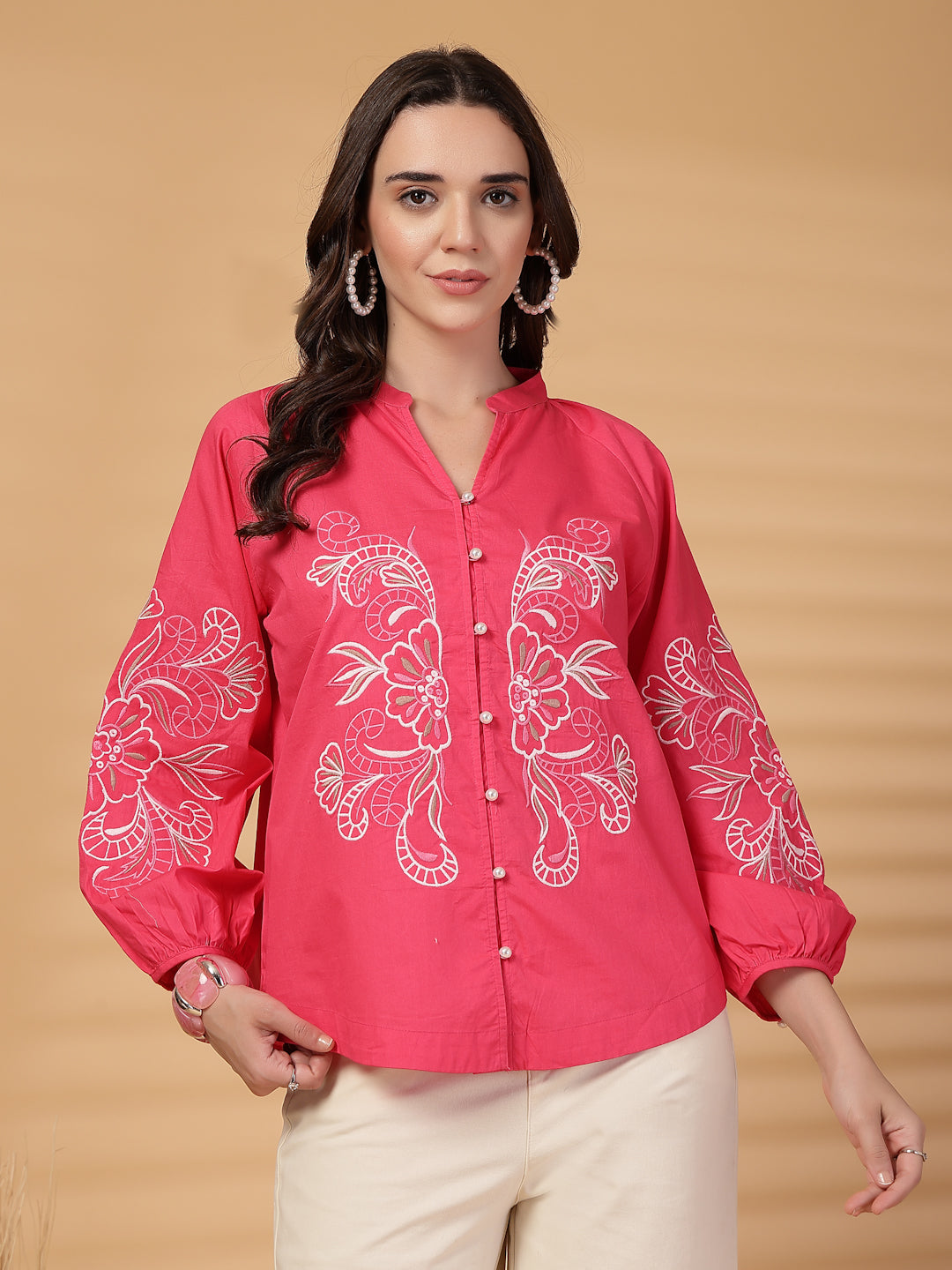 Gipsy Fuchsia Embroidery Cotton Tunic