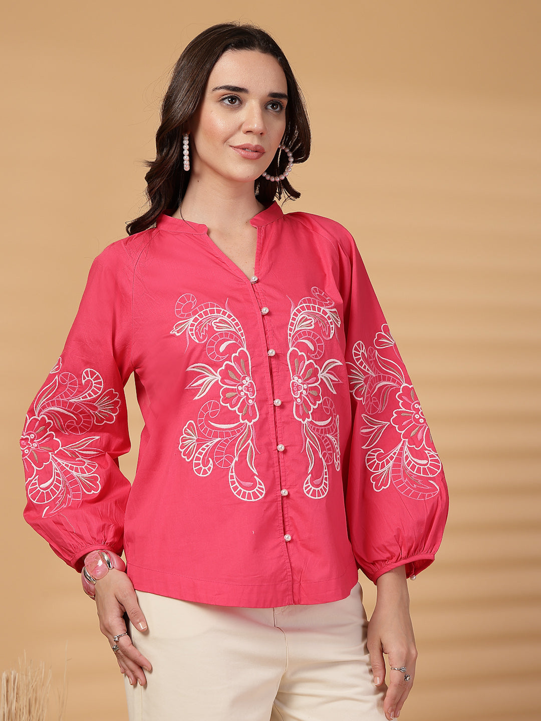 Gipsy Fuchsia Embroidery Cotton Tunic