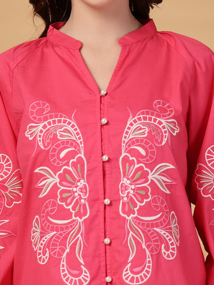 Gipsy Fuchsia Embroidery Cotton Tunic