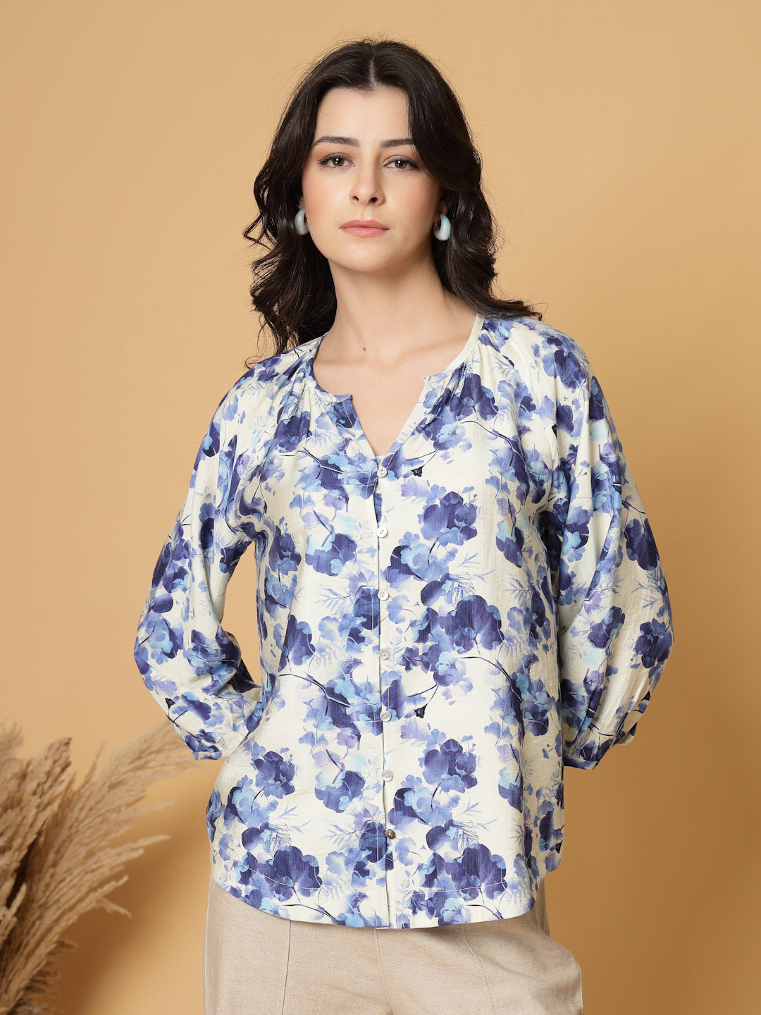 Gipsy Cobalt Blue Floral Rayon Tunic