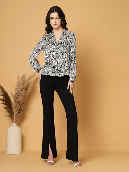 Gipsy Black Floral Printed V Neck Tunic
