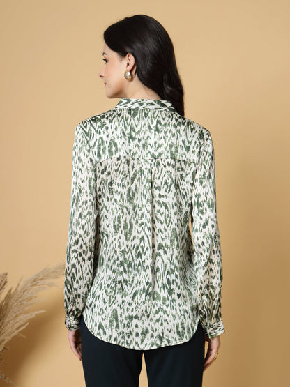Gipsy Green Printed V Neck Tunic