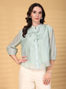 Gipsy Sage Plain Ruffle Collar Tunic