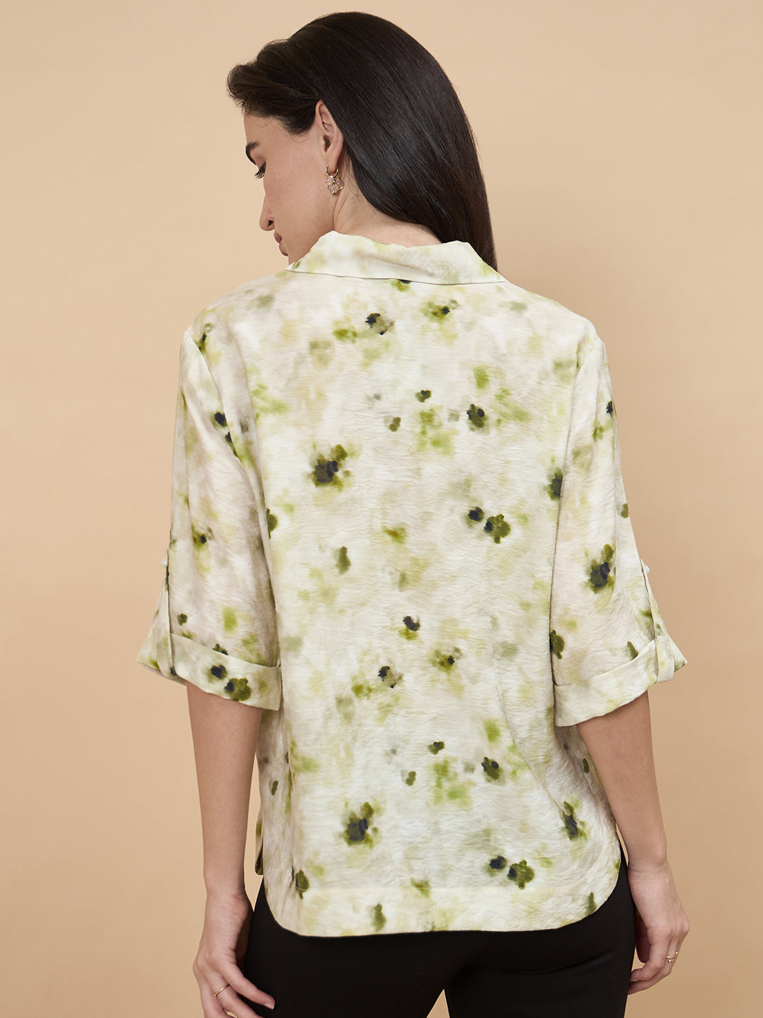 Lime Green Printed Rayon Tunic