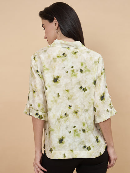Lime Green Printed Rayon Tunic