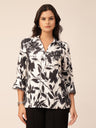 Gipsy Black & White Printed Rayon Tunic