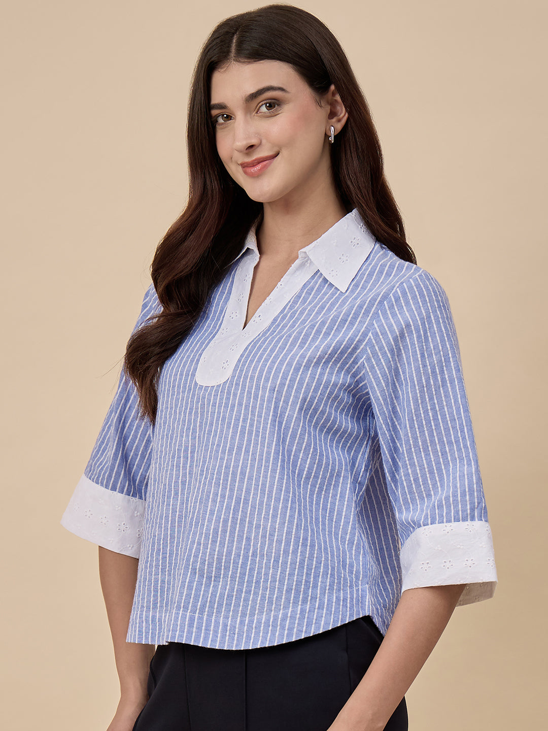 Blue Stripe Cotton Tunic