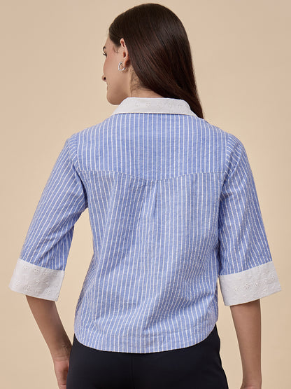 Blue Stripe Cotton Tunic
