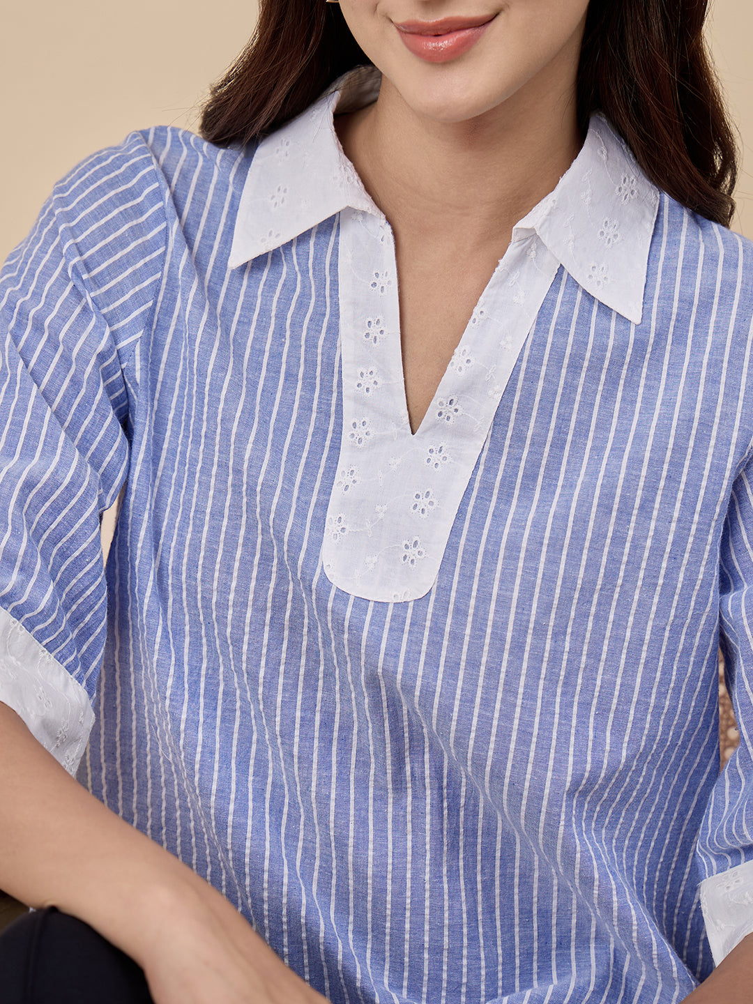 Blue Stripe Cotton Tunic