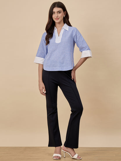 Blue Stripe Cotton Tunic