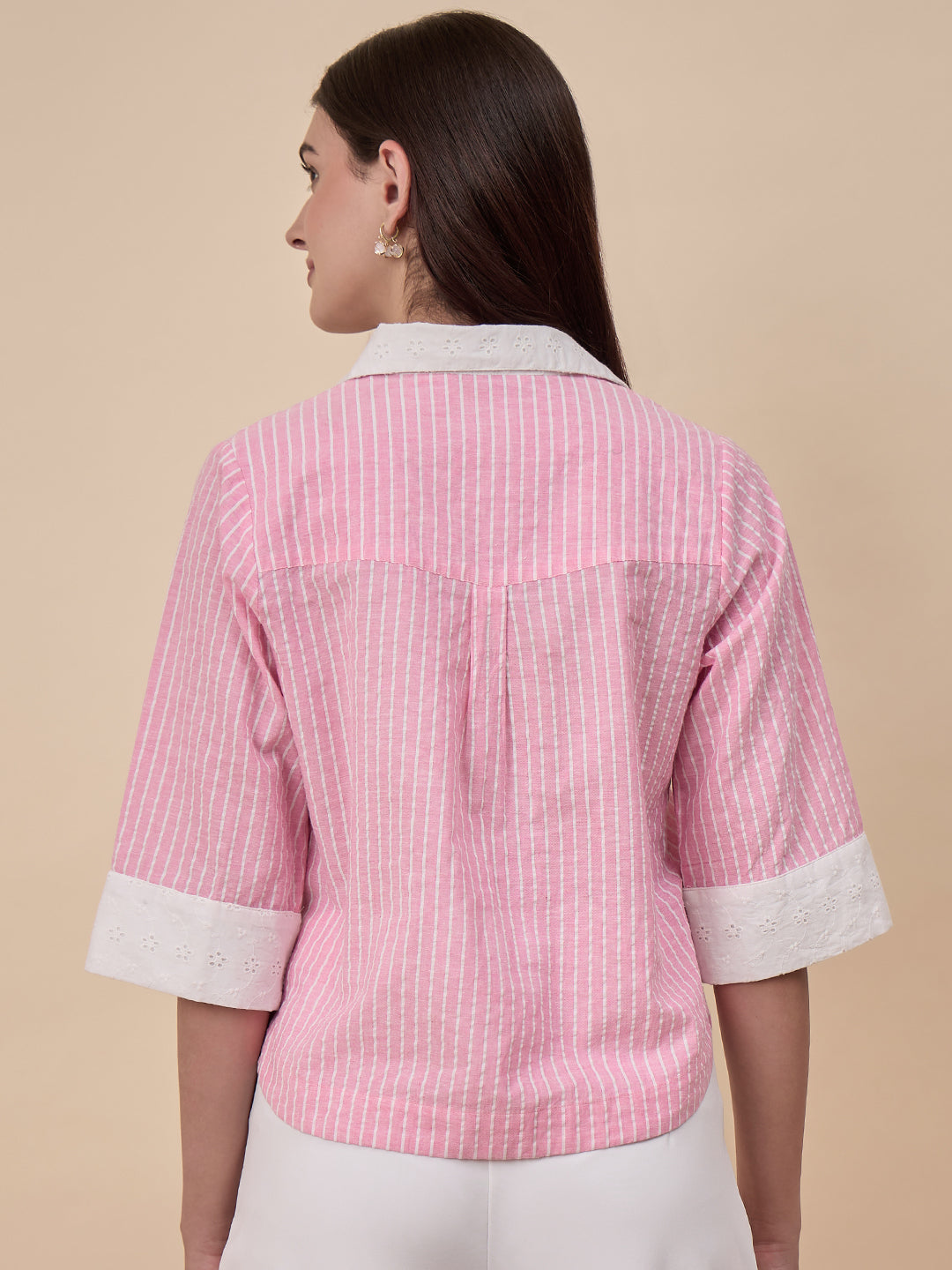 Pink Stripe Cotton Shirt