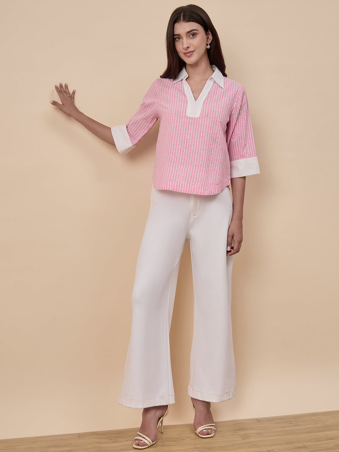 Pink Stripe Cotton Shirt