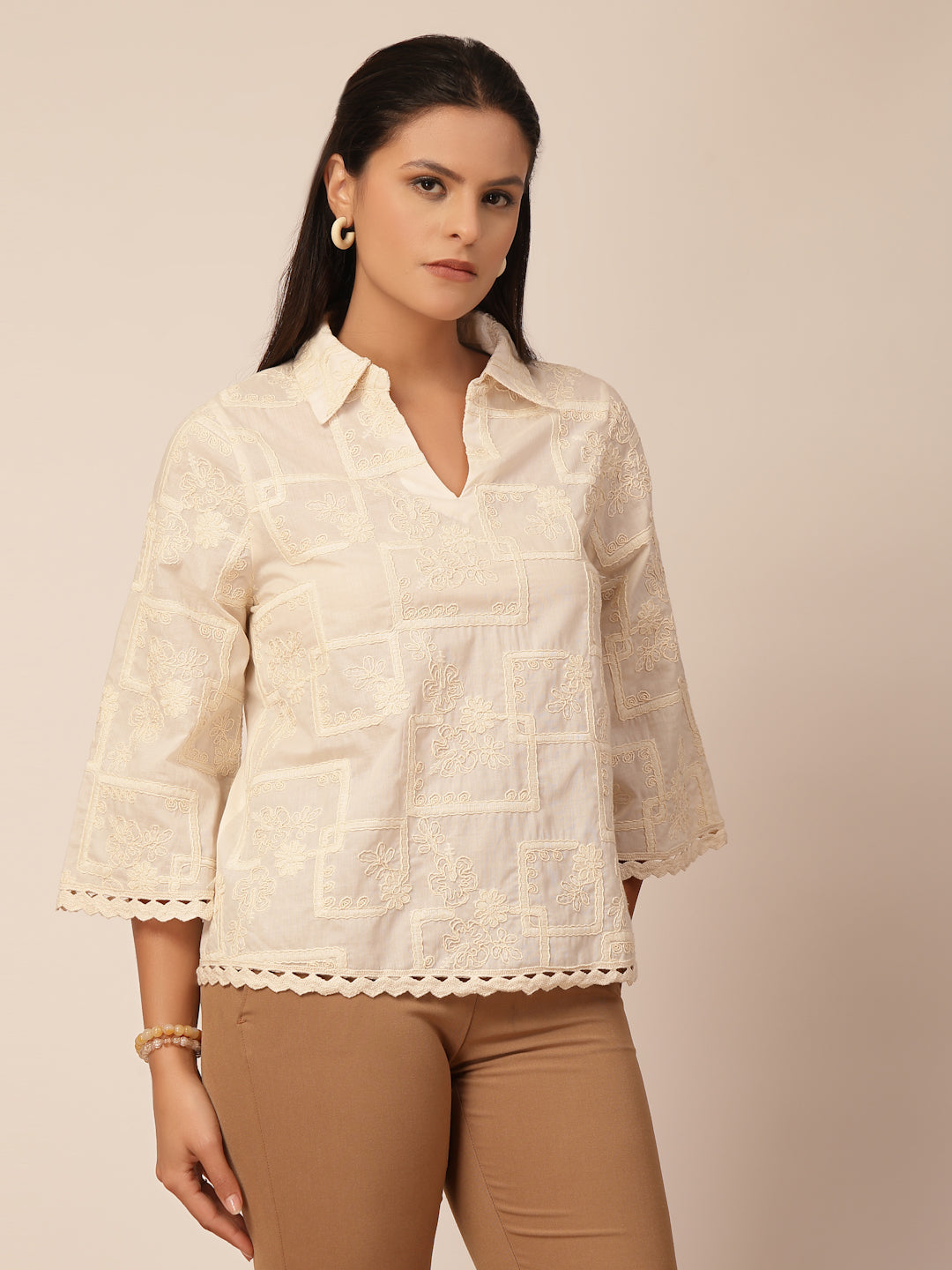 Gipsy Beige Cotton Tunic