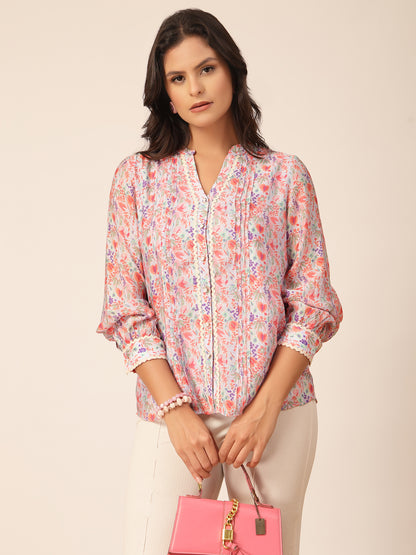Gipsy Pink Floral Rayon Tunic
