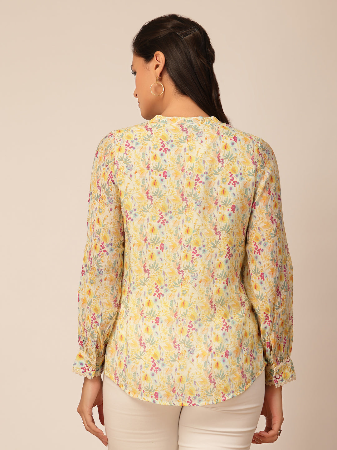 Gipsy Yellow Floral Rayon Tunic