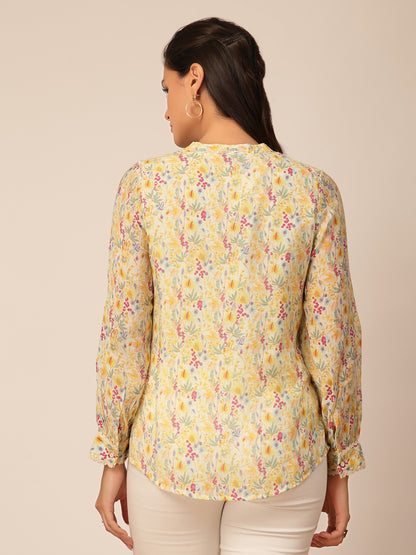 Gipsy Yellow Floral Rayon Tunic