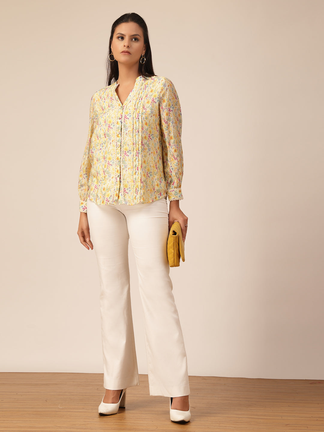 Gipsy Yellow Floral Rayon Tunic