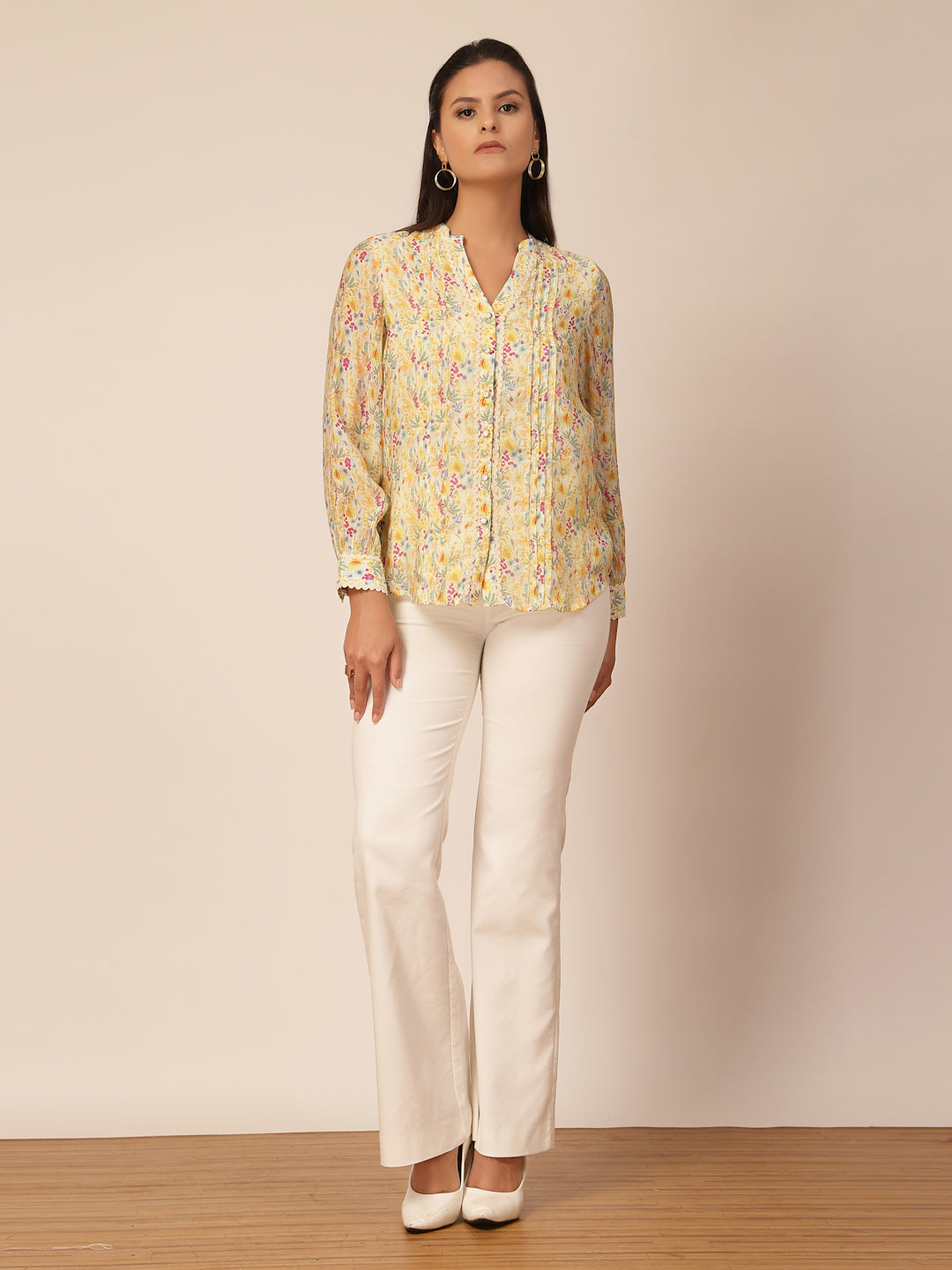 Gipsy Yellow Floral Rayon Tunic