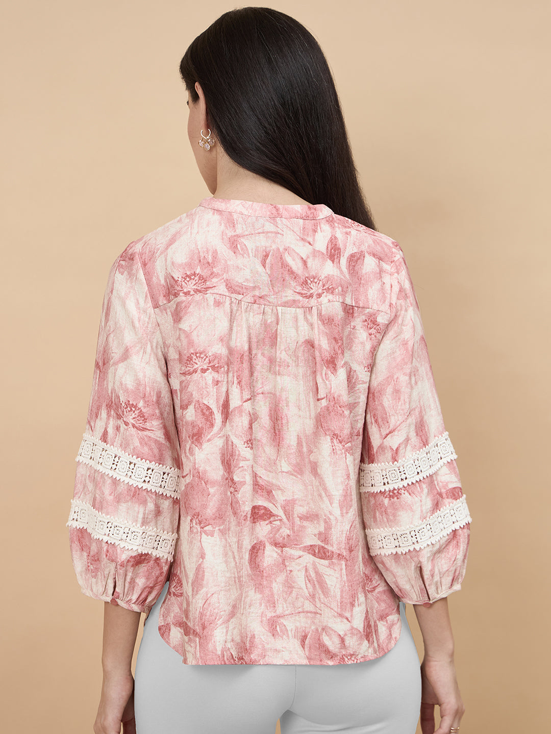 Pink Printed Rayon Tunic