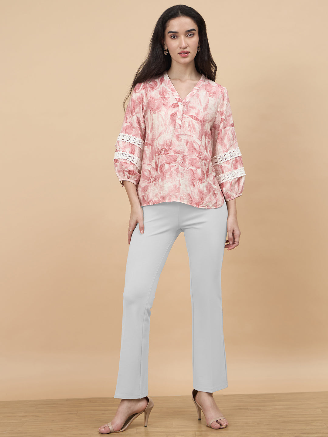 Pink Printed Rayon Tunic