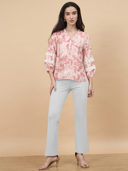 Pink Printed Rayon Tunic