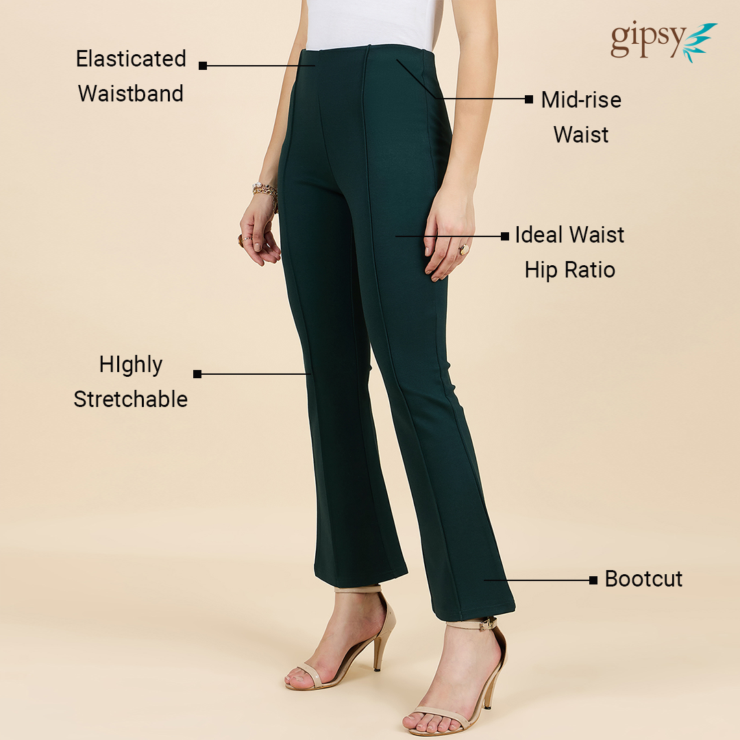 Gipsy Woman Bottom Wear Pant Regular Fit  Nr Knit Green