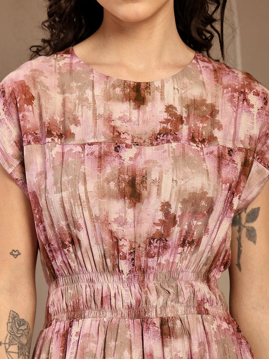 Gipsy Red Printed Rayon Dress