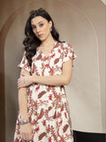 Gipsy Red Rayon Printed A-Line Fit Dress