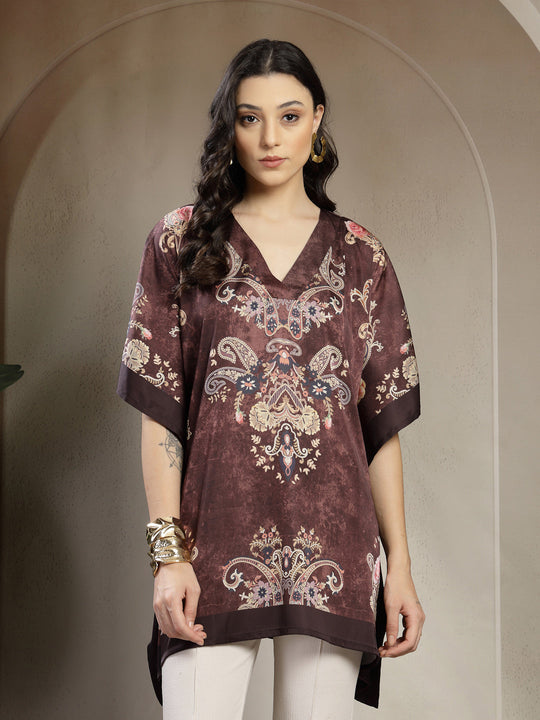 Gipsy Brown Placement Print Kaftan