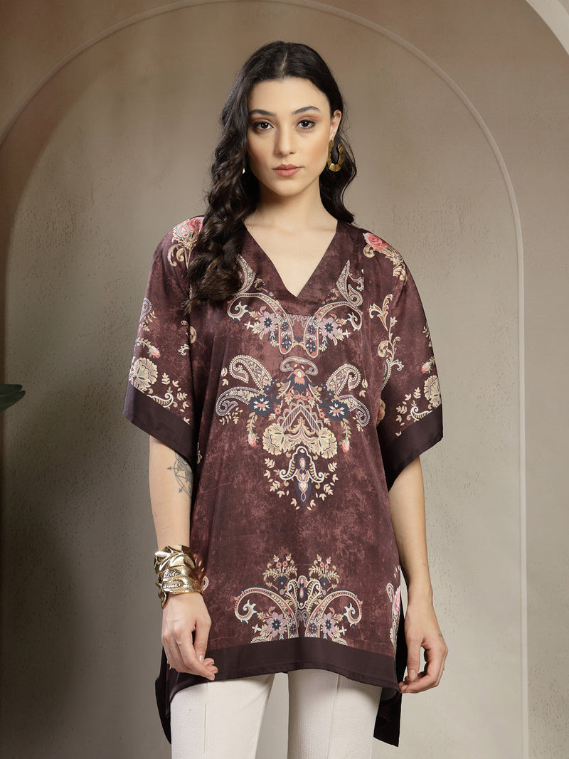 Gipsy Brown Placement Print Kaftan