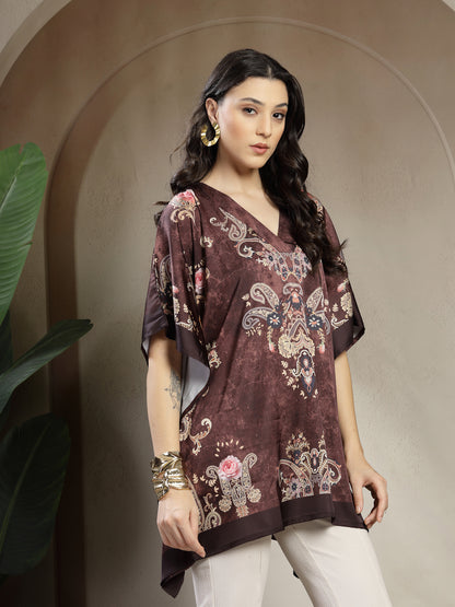 Gipsy Brown Placement Print Kaftan