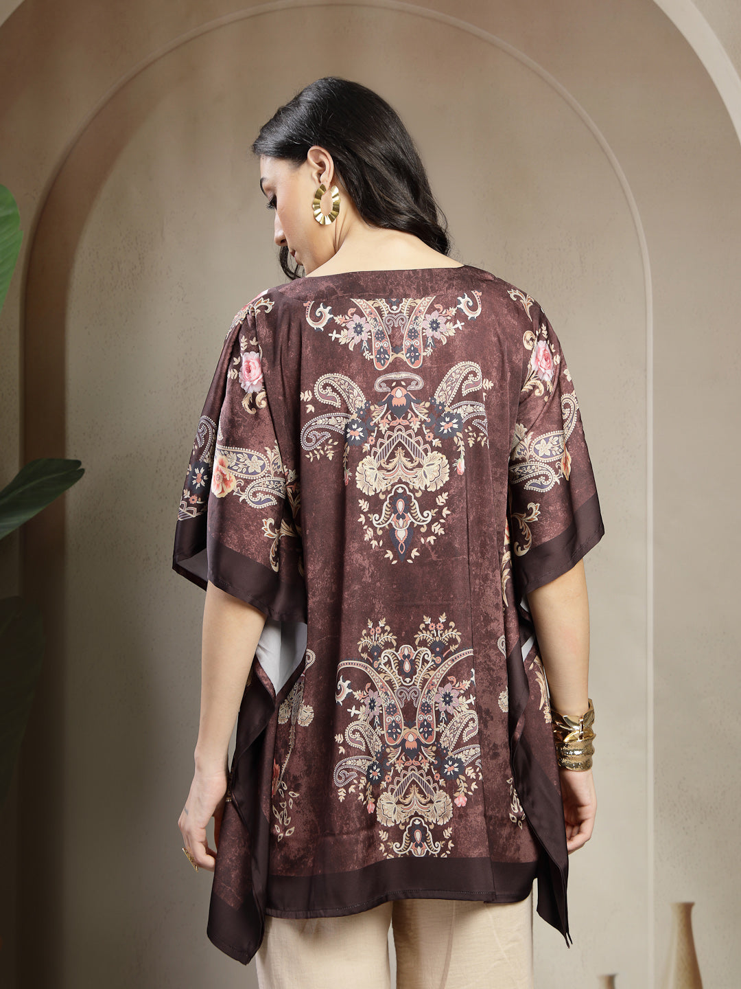 Gipsy Brown Placement Print Kaftan