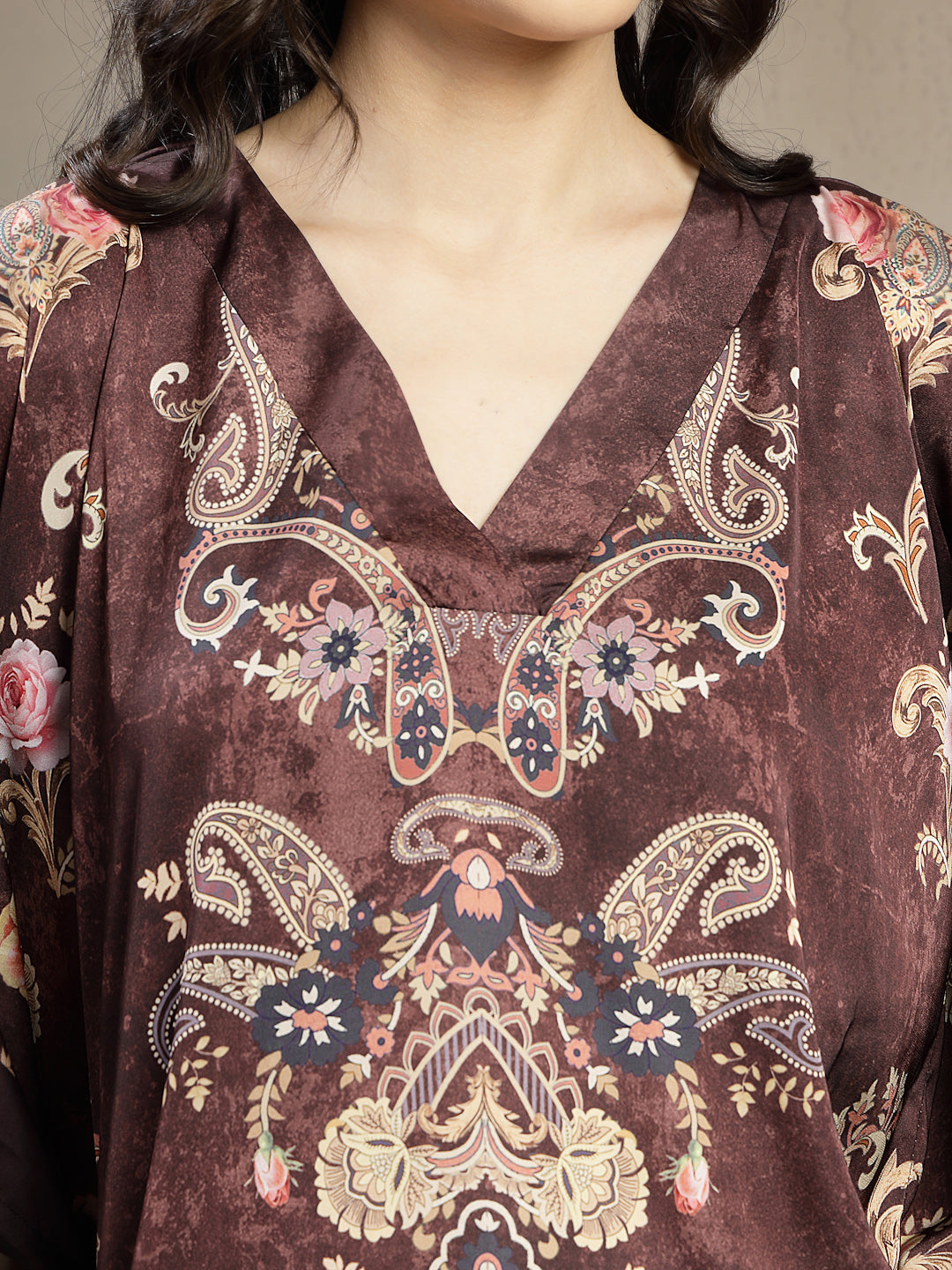 Gipsy Brown Placement Print Kaftan