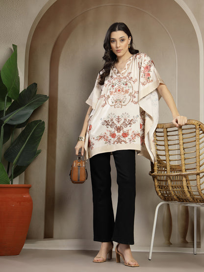 Gipsy Creme Placement Print Kaftan