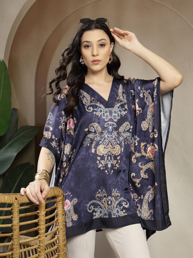 Gipsy Navy Placement Print Kaftan