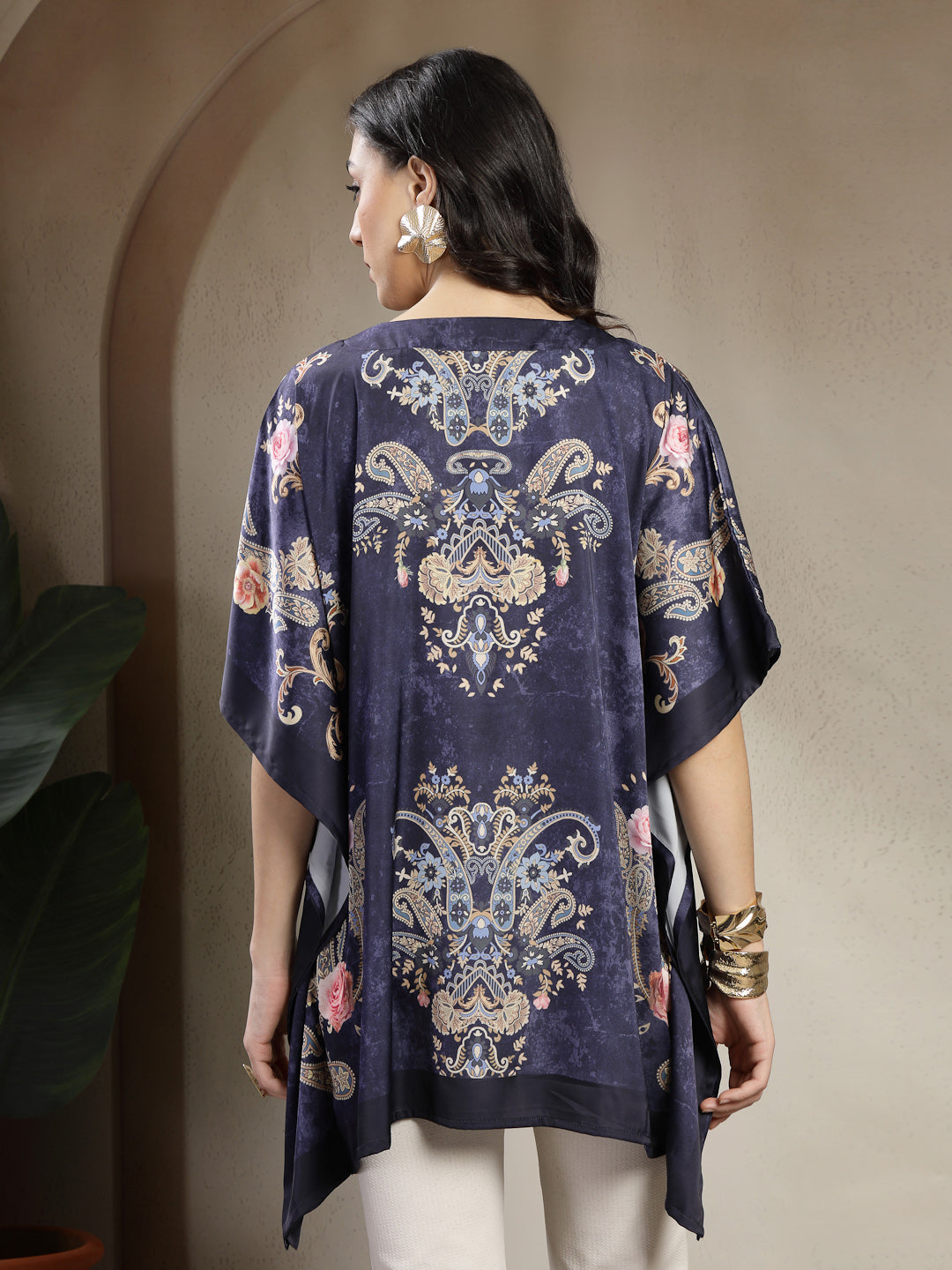 Gipsy Navy Placement Print Kaftan
