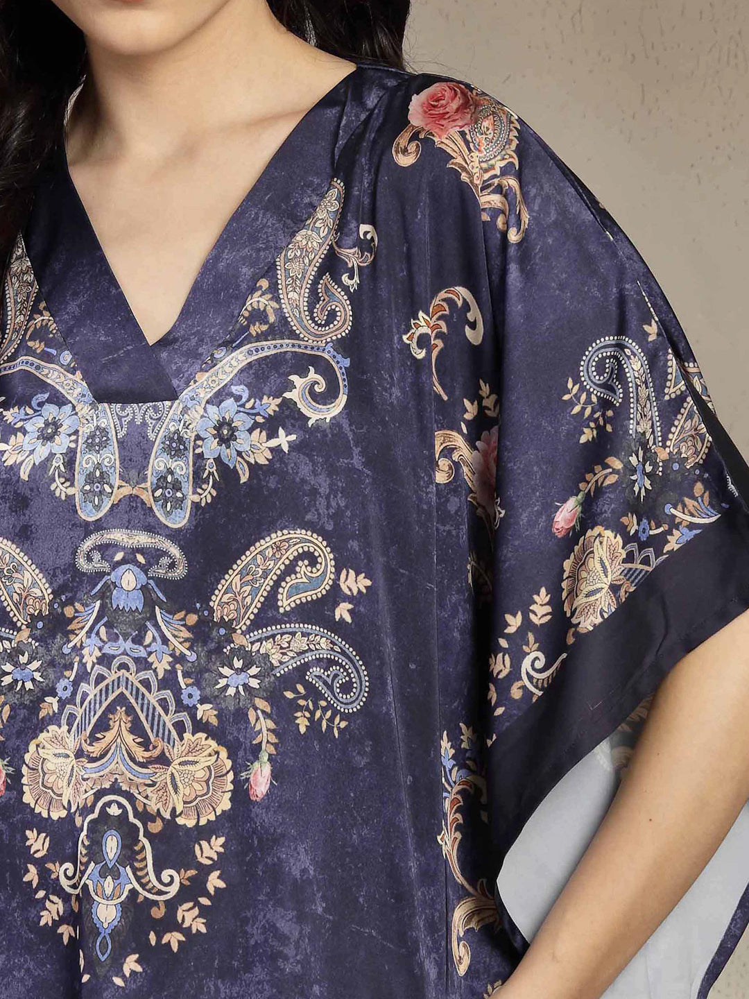 Gipsy Navy Placement Print Kaftan